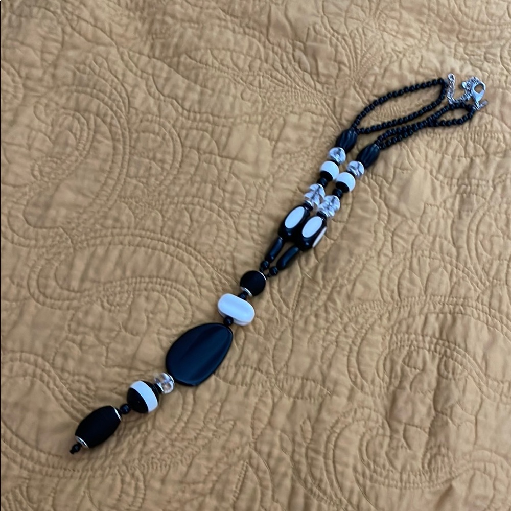 Chico's Monochrome Beaded Necklace